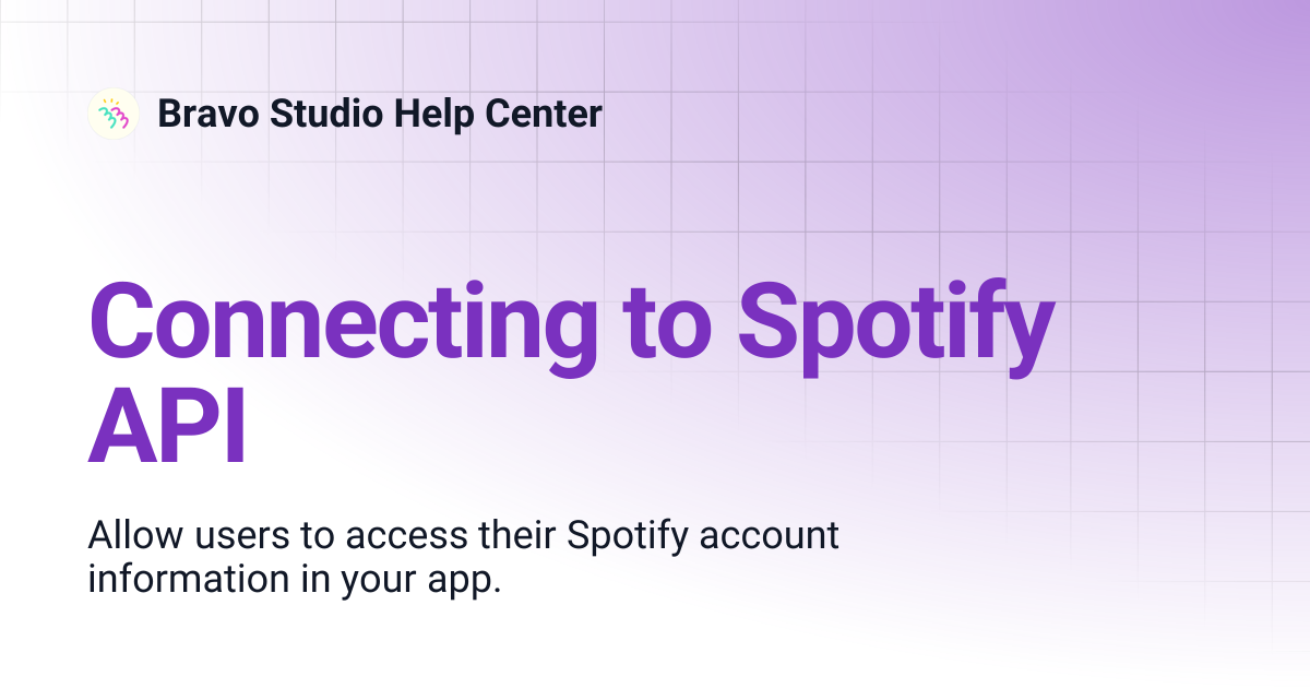 Connecting to Spotify API | Bravo Studio Help Center